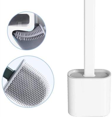 China Sustainable Household Bathroom Cleaning TPR Soft Concise Standing Revolutionary Silicone Flex Toilet Brush Set for sale