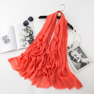 China Wholesale High Quality Solid Color Elasticity Women Muslim Hijab Tank Top Cotton Muslim Scarf for sale