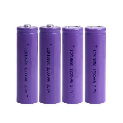 China Toys Power Bank Battery Liion Cell Flashlight 3.7V 1200mAh18650 Lithium Battery for sale