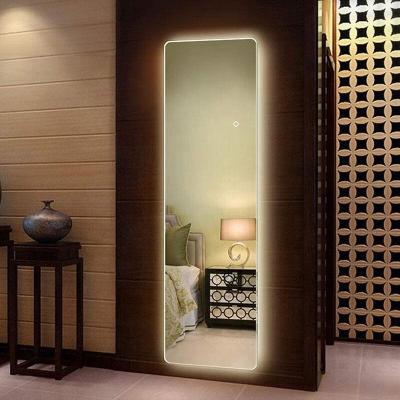 China OEM Large LED Full Body Mirror Illuminated Vertical Wall Mounted Mirror Light Factory for sale