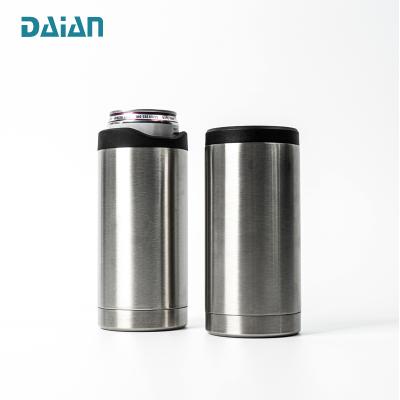 China 12oz Insulated Insulated Stainless Steel Skinny Can Cooler For Beer And Slim Beverages for sale