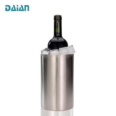 China Stocked High Quality And Fine Stainless Art Double Wall Ice Bucket Wine Fridge for sale