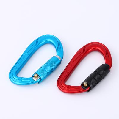 China Durable Carabiner D-shaped Aluminum Hook Clip Carabiner Upright Key Chain For Outdoor Camping Rise for sale