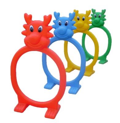 China Cartoon Dragon Design Kids Outdoor Indoor Playground Plastic Play Surrounds Hippo Drilling Caves Racks 4pcs/set Toys for sale