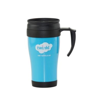 China Factory Customized Logo Double Wall Insulated Travel Drinking Coffee Mugs Mugs Plastic Cup With Handles for sale