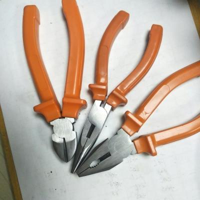 China MULTI FUNCTIONAL PVC Handle Nickel Plated Double Color Diagonal Clip-On Pliers for sale