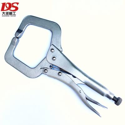 China Cutting Large Curved Locking Jaw C-Flange Pliers With Wire Cutter 4 & 10 Inch Locking Crimp Gripping Pliers for sale