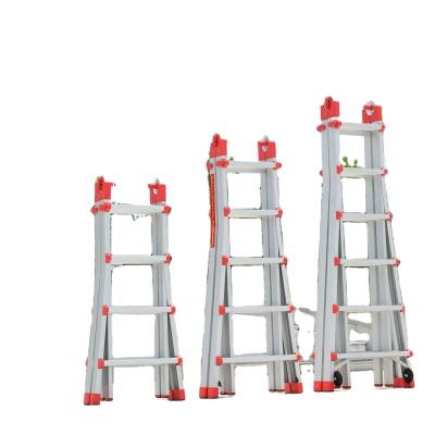 China Universal Aluminum Folding Ladders 4x3 Folding Extension Ladder for sale