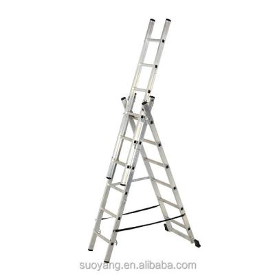 China Industrial Aluminum Wooden Steps 3*10 3*11 3*12 Folding Ladders Shelf Combination Ladders Extension Steps 1.2*1.3mm 198*46*16cm 1PC* for sale