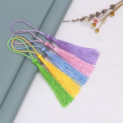 China 8cm Large Eco-friendly Material Colorful Silk Head Chain Tassels For Jewelry, Rayon Silk Fringe Tassel Decoration for sale