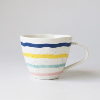 China Viable Wholesale Irregular Colorful Stoneware Coffee Mugs Creative Nordic Coffee Ceramic Mug With Handle for sale