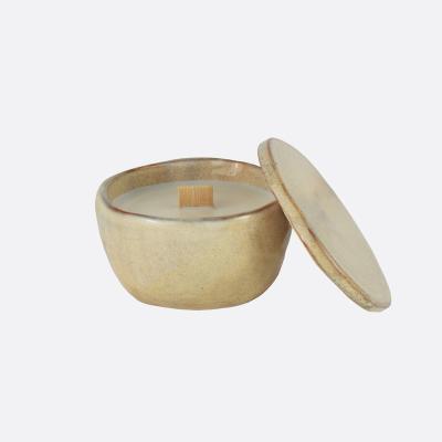 China Gift Giving China Suppliers Good Quality Eco Friendly Home Decoration Round Candle Bowl Ceramic Candle Jar With Lid for sale