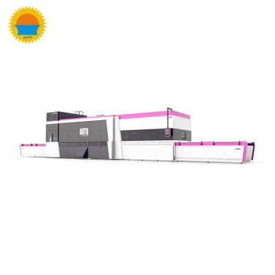 China Hotels Horizontal Continuous Flat Bending Tempered Glass Tempering Furnace Making Machine for sale