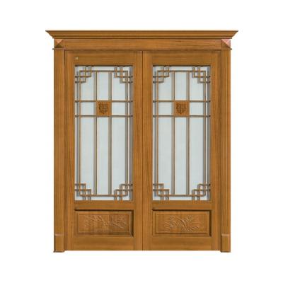 China Construction Door Builder Waterproof Interior Part Hinge Wooden Tempered Glass Sliding Wooden Door for sale