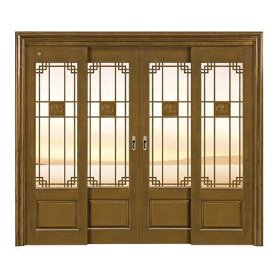 China New decorative glass craft! Chinese Contemporary Wooden Screen Folding / Sliding Door for sale