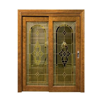 China New decoration job! European Contemporary Design Wooden Frame Sliding Glass Door for sale