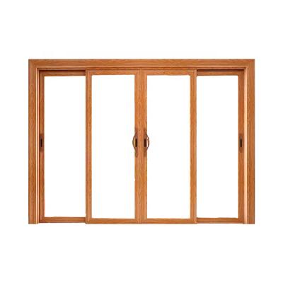 China Sound Insulation French Modern Pastoral Style Balcony 4 Panel Wooden Sliding Glass Door for sale