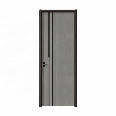 China wholesale price color sound insulation modern design simple pvc film interior wooden door for bedroom or hotel for sale