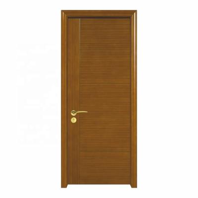 China Sleek Line Fully Durable Teak Wood Door Design Swing Sound Insulation Interior Wood Door for sale