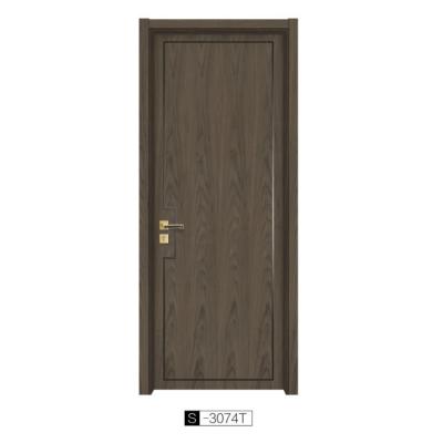 China Latest Modern Design Manufacturer Walnut Sound Insulation Doors HDF Doors MDF Hotel Room Melamine Minimalist Wooden Door Bedroom Interior Doors for sale