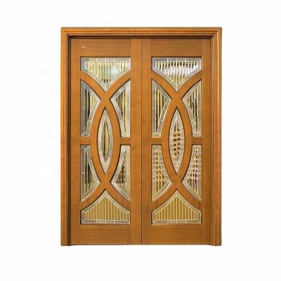 China Decoration Villa Preference European Design Glass Wooden Double Doors for sale