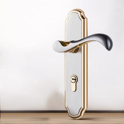 China Wooden Door Stainless Steel Lock Cylinders Zinc Alloy Security Key / Aluminum Alloy Door Key Locked Entry Door Lock And Lever Door Handle For Interior Door for sale