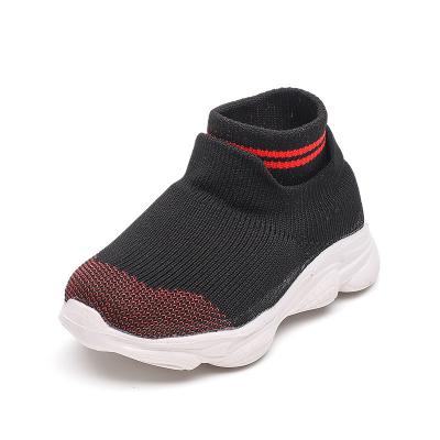 China Breathe Free Elastic Casual Flight Woven Running Shoes Wool Sports Shoes Socks Baby Boy Kids Sneakers For Children for sale