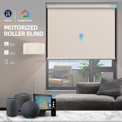 China eco-friendly tuya smart wifi motorized battery power motor blackout window roller blind automatic electric remote control motorized shade for for sale