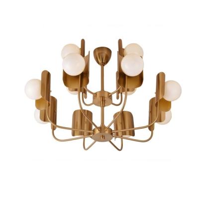 China Modern Classic Bronze Lamp Body Shade Glass Metal Suspension Led Chandelier 3w for sale