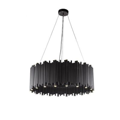 China Decorative Black Metal Hall Lighting Round Style Modern Design Vintage Chandeliers for sale