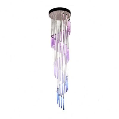 China Modern Art Design Decoration Indoor Drops Colored Banquet Acrylic Chandelier for sale