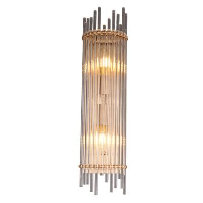 China Lighting Functions Customized Modern Creative Indoor Villa Crystal Wall Lamp Glass Wall Light for sale