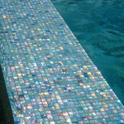 China Building Swimming Mosaic And Kitchen Resplendent Iridescent Effect Parquet Rainbow Wall Slab Cheap Anti-Slip Flooring Kitchen Pool for sale