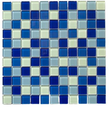 China Cheap Mixed Glass Parquet GUCI Swimming Pool Mosaic Slab Various Color Size In Stock for sale