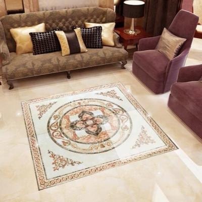 China Classic Single 1200 X 1200 Crystal Polished With Gold Plated Ceramic Puzzle Mat Tile Floor Flooring for sale