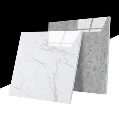 China Glazed Metallic Super White Marble Glazed Floor Tiles 60x60 Polished Wall Tiles Ceramic Porcelain Square Tile for sale