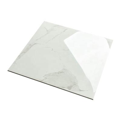 China Glazed Metallic Tiles 60x60 Carrara Marble Design Polished Floor Tile Glazed Porcelain White Interior Ceramic Tiles Glaze Finish for sale