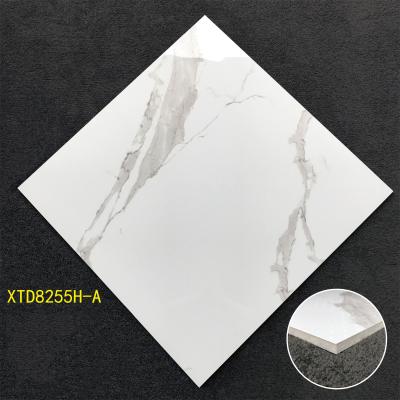 China Anti-slip Classic Design Ceramic White Marble Pattern Bathroom Wall Floor Tiles Rustic Glazed Porcelain Tile for sale