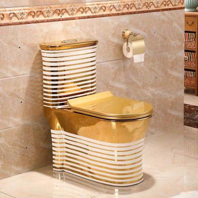 China Concealed Cistern Royal Style Customize Decorative Bathroom Gold Luxury Toilets Available for sale