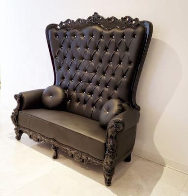 China Modern Black Luxury King Throne Waiting Sofa For Sale Beauty Salon Furniture Queen for sale