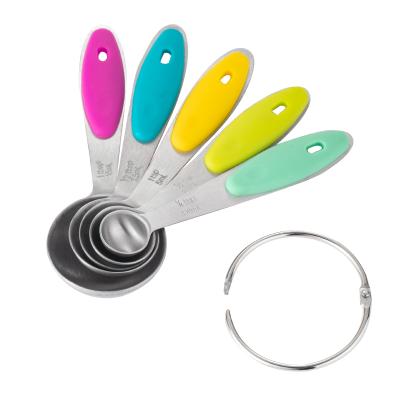 China Viable High Quality Multifunctional Stainless Steel Kitchen Instruments Measuring Tool 5 PCS Measuring Cups Set for sale