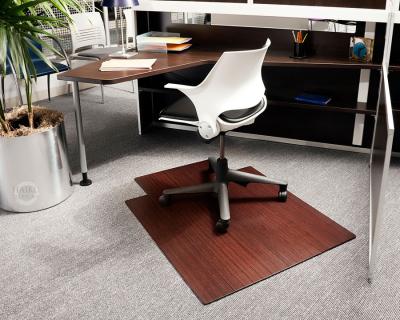 China Waterproof PVC Wood Floor Chair Mat Carpet Protector / Computer Chair Floor Mat for sale