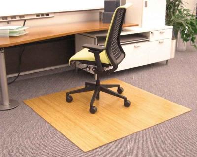 China Rectangular Wooden Pattern Corner Desk Chair Floor Mat Heavy Duty Office Chair Mat for sale