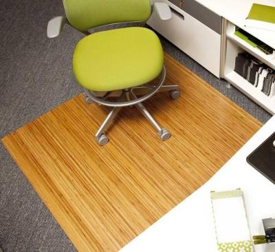 China Rectangular Wood PVC Low Pile Carpet Chair Mat / Office Floor Protection Mats for sale