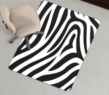 China Zebra Stripe Washable PVC Chair Mat Carpet Protector , Eco-Friendly for sale