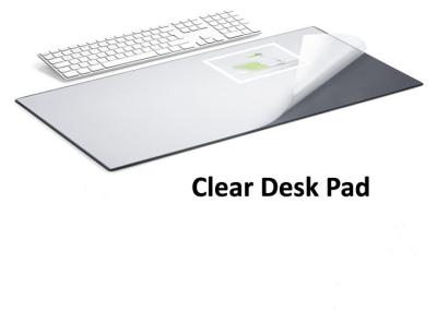 China Rectangle Safety Corner Clear Desk Pad Large Desktop Writing Pad for sale