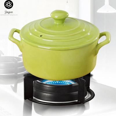 China Sustainable Ceramic Cooking Pot Cookware Set Without Glazed Coating 22cm for sale