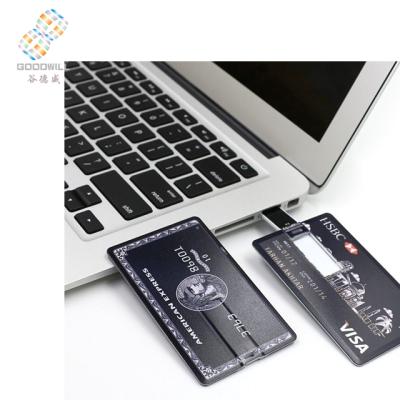 China Silicon best selling promotional credit/visa/visit business card logo printing usb card flash drive for sale