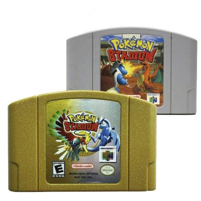 China US Version In English Stock Retro Video Games Cards N64 2 Games Pokemon Stage 1 117mm*77mm*20mm for sale