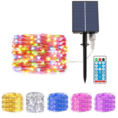 China New Upgraded Outdoor LED String Lights Remote Control Solar Powered With Remote Control for sale